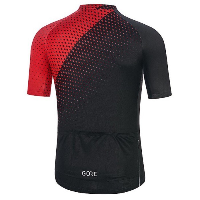 2021 Gore Flash Black-Red Cycling Jersey And Bib Shorts Set