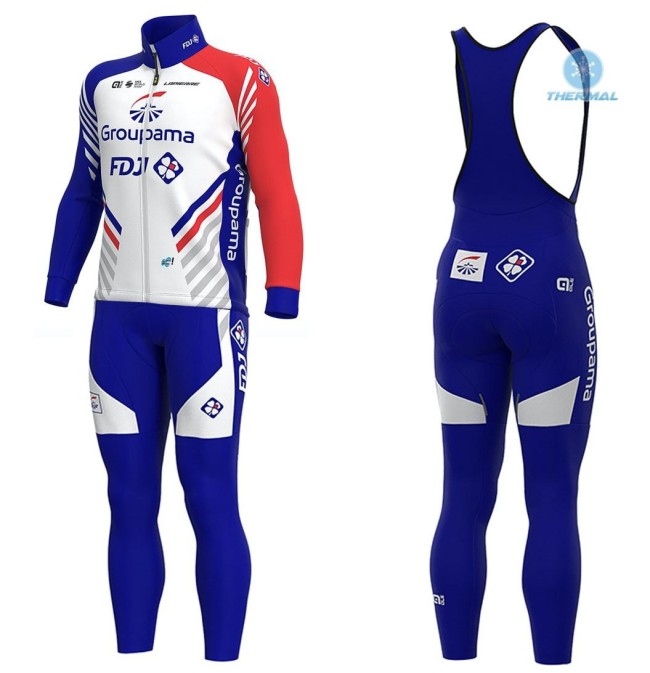 2020 Team FDJ Thermal Cycling Jersey And Bib Pants Set