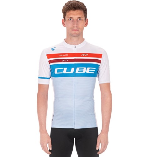 2020 Team Cube Pro Cycling White Cycling Jersey And Bib Shorts Set