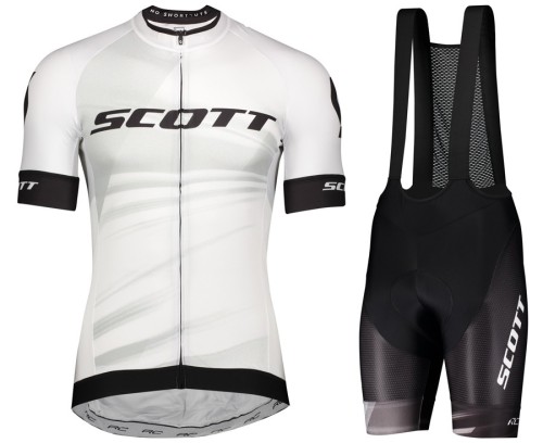 2020 Scott RC Team White Cycling Jersey And Bib Shorts Set