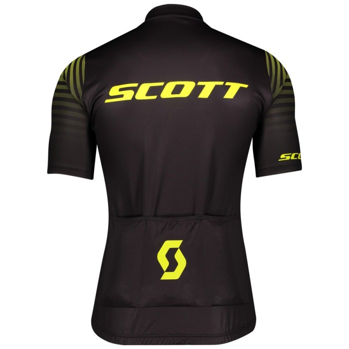 2020 Scott RC Pro Black-Yellow Cycling Jersey And Bib Shorts Set