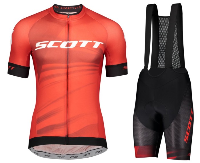 2020 Scott RC Team Red Cycling Jersey And Bib Shorts Set