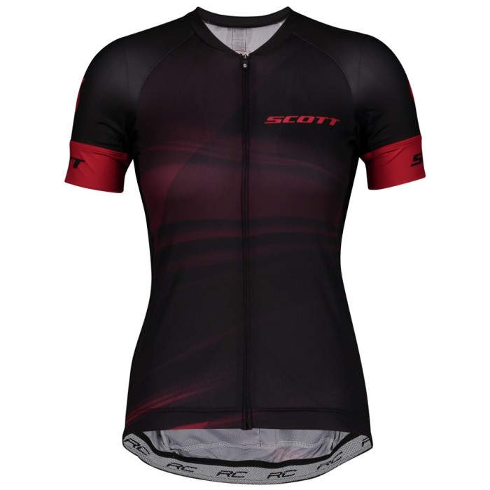 2020 Scott RC Women's Black-Red Cycling Jersey And Bib Shorts Set