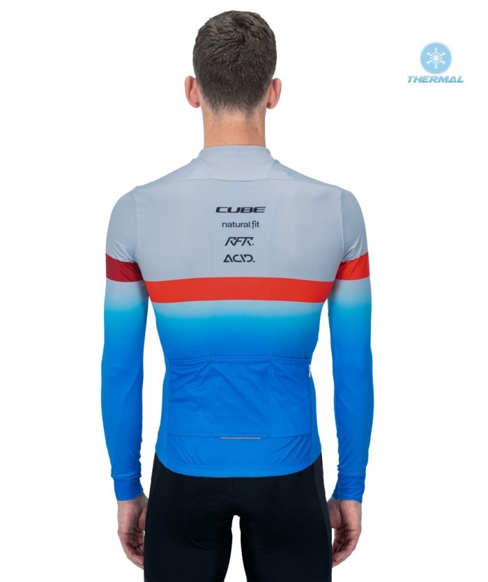 2020 CUBE Blue Pro Team Thermal Cycling Jersey And Bib Pants Set