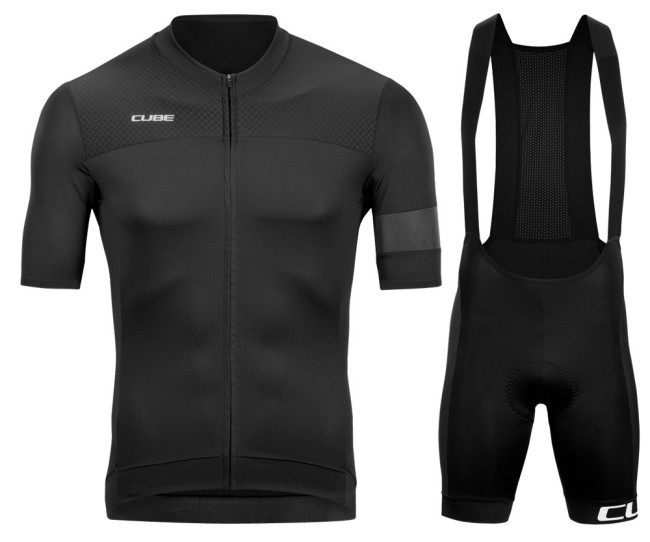 2020 Cube Black Cycling Jersey And Bib Shorts Set