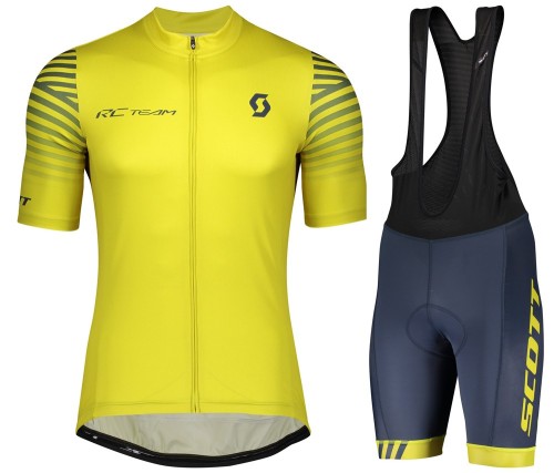 2020 Scott RC Pro Yellow Cycling Jersey And Bib Shorts Set