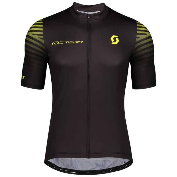 2020 Scott RC Pro Black-Yellow Cycling Jersey And Bib Shorts Set