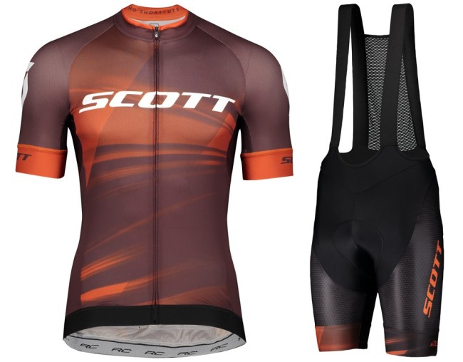 2020 Scott RC Team Bordeaux Cycling Jersey And Bib Shorts Set