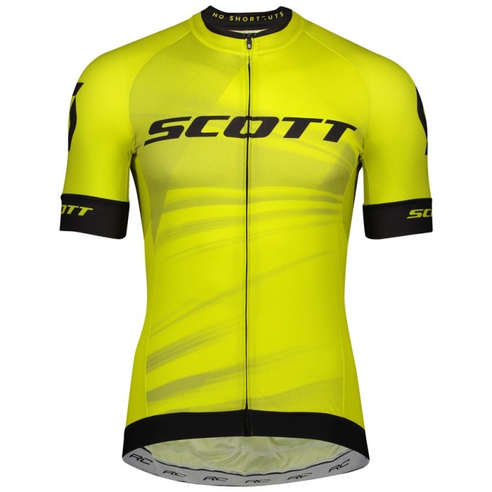 2020 Scott RC Team Yellow Cycling Jersey And Bib Shorts Set