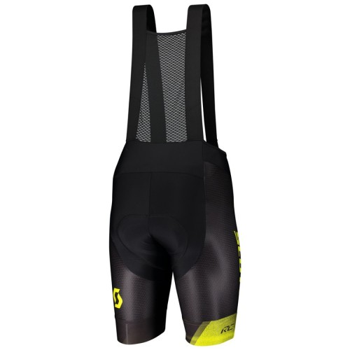 2020 Scott RC Team Black-Yellow Cycling Jersey And Bib Shorts Set