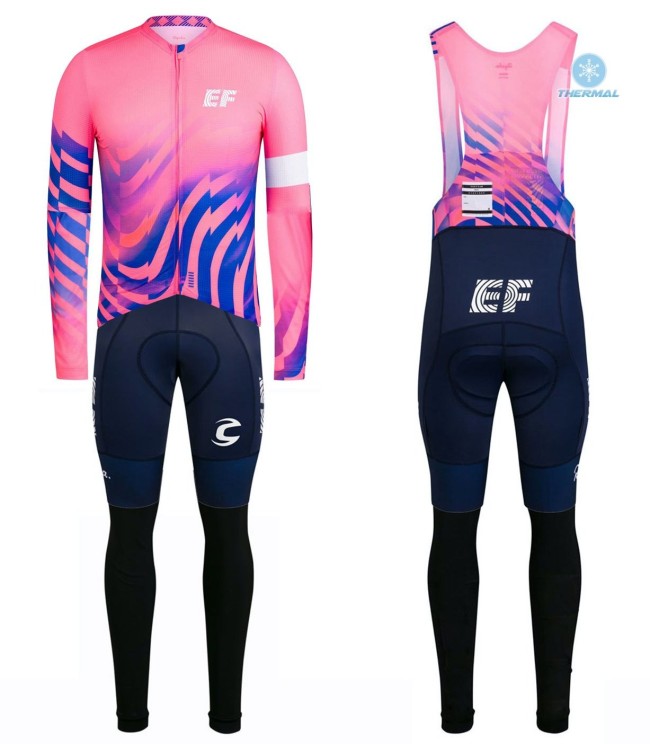 2020 EF Pro Cycling Team Pink Thermal Cycling Jersey And Bib Pants Set