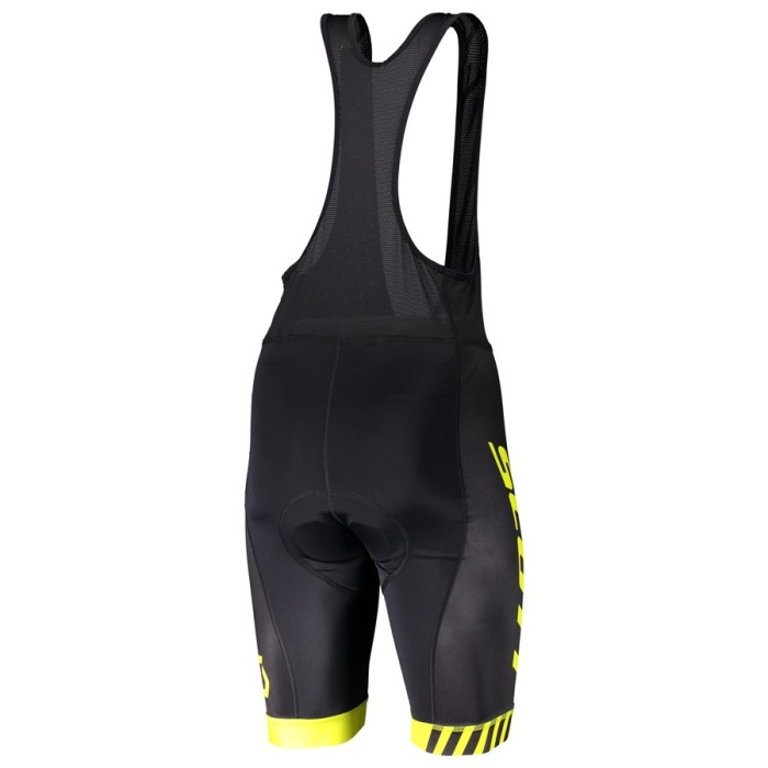 2020 Scott RC Pro Black-Yellow Cycling Jersey And Bib Shorts Set