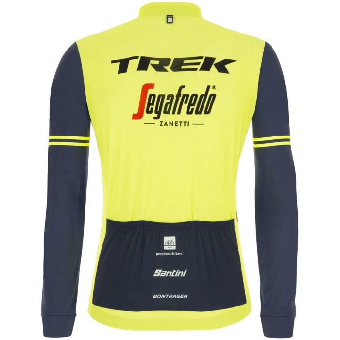 2020 Trek Segafredo Factory Racing Yellow Long Sleeve Cycling Jersey And Bib Pants Set