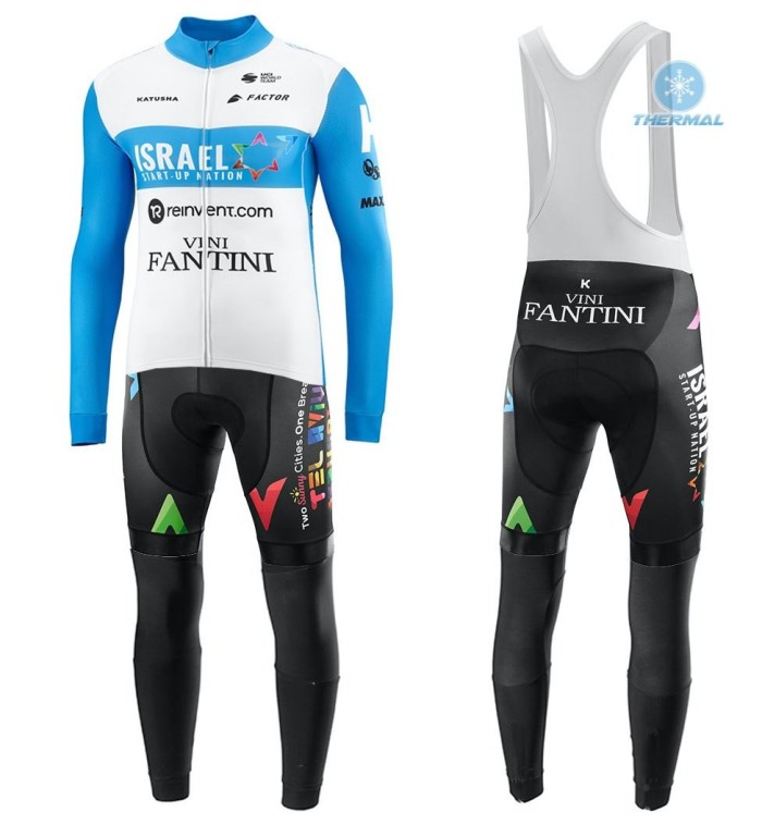 2020 Team ISRAEL STAT-UP NATION Thermal Cycling Jersey And Bib Pants Set