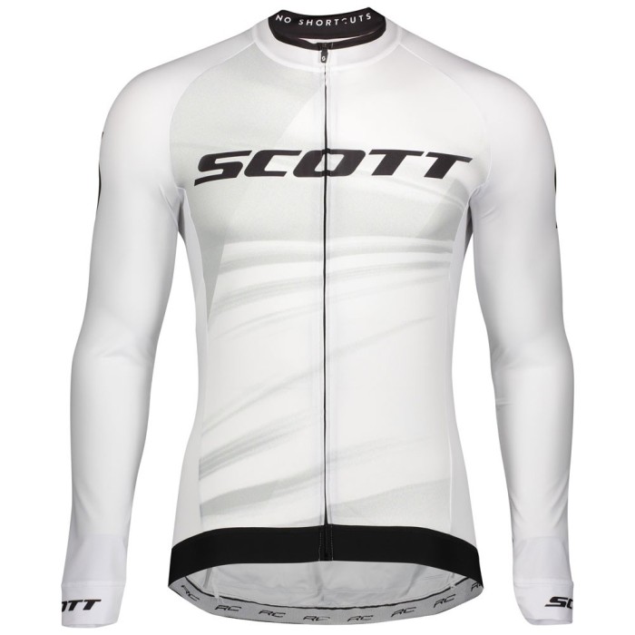 2020 Scott RC Pro White Long Sleeve Cycling Jersey And Bib Pants Set