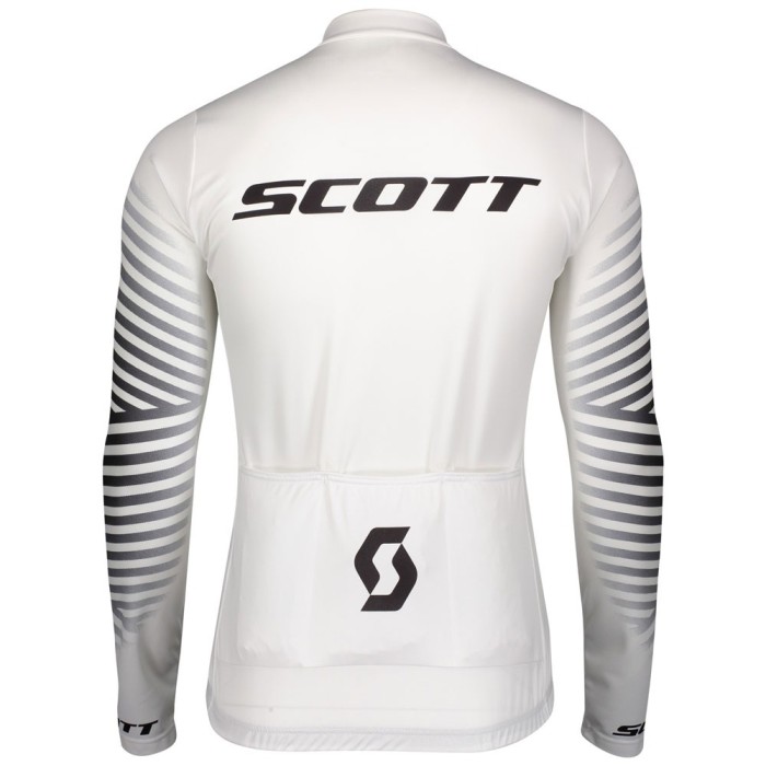 2020 Scott RC Team 1.0 White Long Sleeve Cycling Jersey And Bib Pants Set