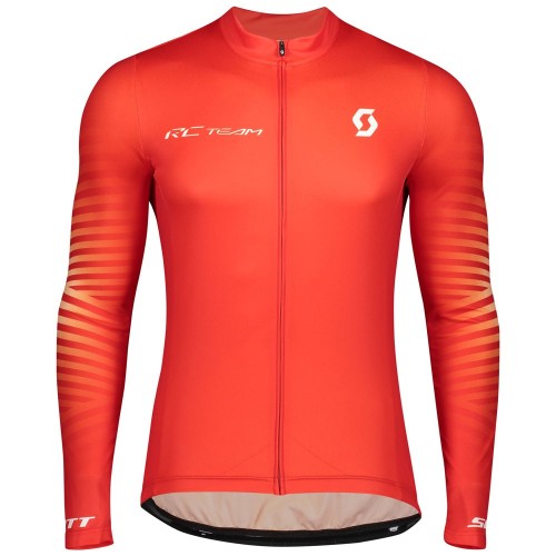 2020 Scott RC Team 1.0 Fiery Long Sleeve Cycling Jersey And Bib Pants Set