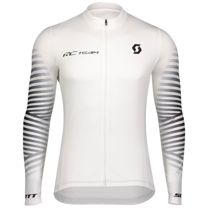 2020 Scott RC Team 1.0 White Long Sleeve Cycling Jersey And Bib Pants Set