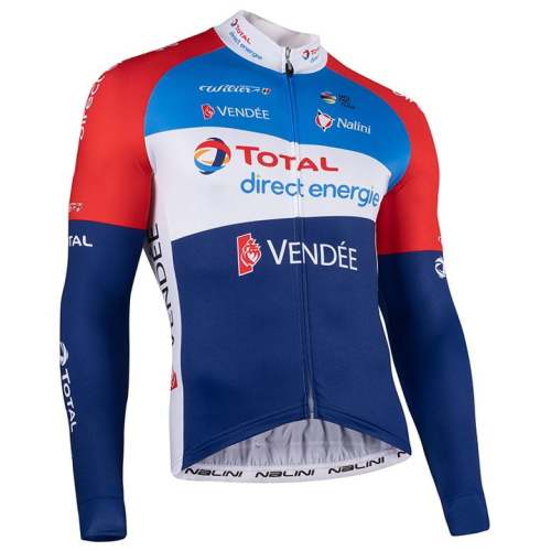 TEAM TOTAL DIRECT ENERGIE LANGARMTRIKOT 2021 WEISS - BLAU