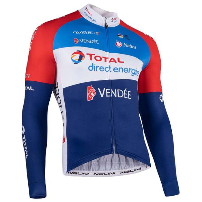 TEAM TOTAL DIRECT ENERGIE LANGARMTRIKOT 2021 WEISS - BLAU