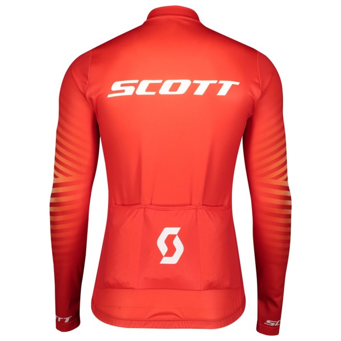 2020 Scott RC Team 1.0 Fiery Long Sleeve Cycling Jersey And Bib Pants Set