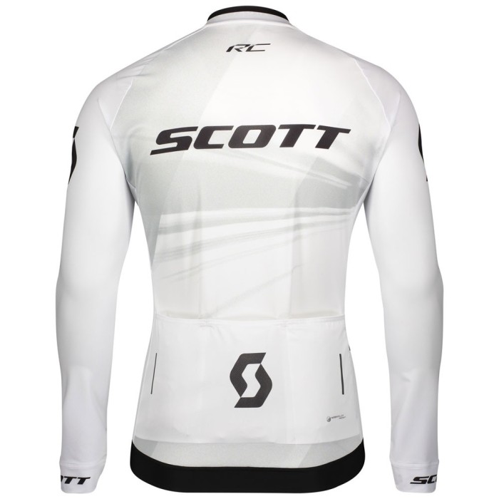 2020 Scott RC Pro White Long Sleeve Cycling Jersey And Bib Pants Set