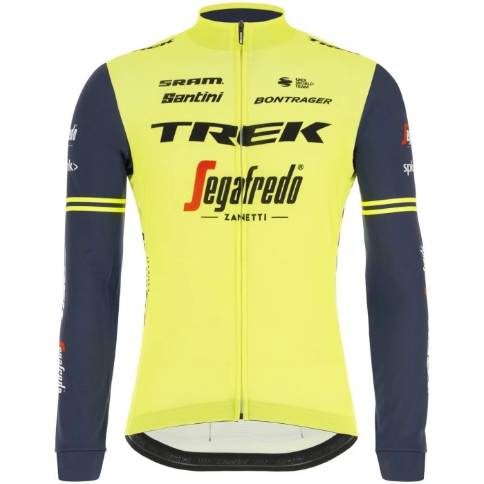 2020 Trek Segafredo Factory Racing Yellow Long Sleeve Cycling Jersey And Bib Pants Set