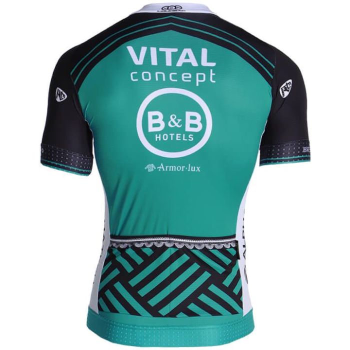 2019 VITAL CONCEPT-B&B HOTELS cycling jersey and bib shorts set WEISS - SCHWARZ - GRÜN