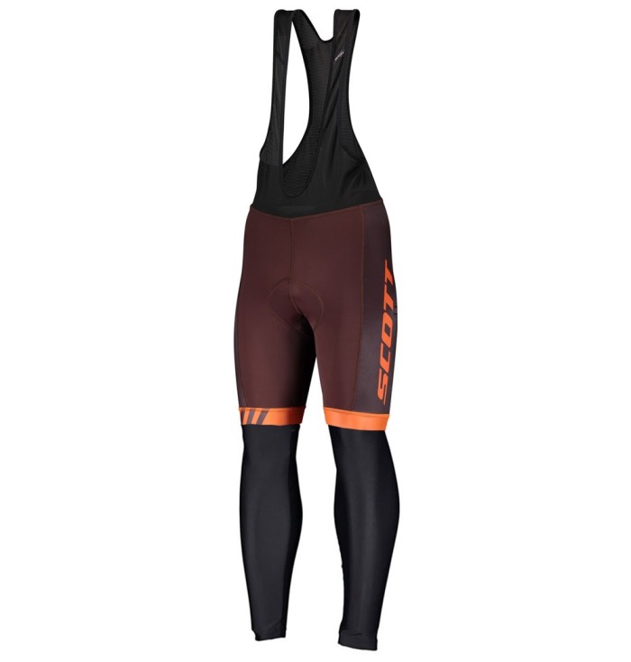 2020 Scott RC Team 1.0 Claret Long Sleeve Cycling Jersey And Bib Pants Set