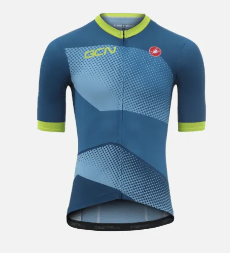 2021 GCN Castelli Competizione 2 Blue and Lime Jersey