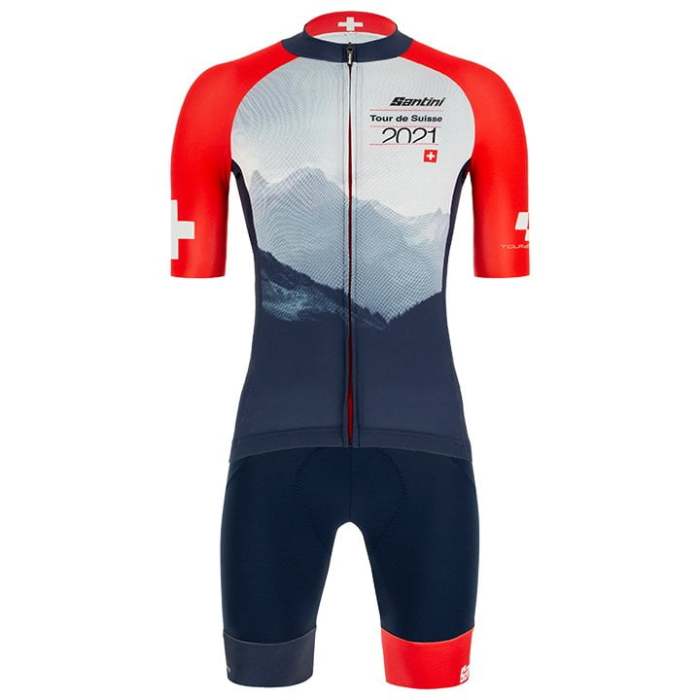 SET TOUR DE SUISSE 2021 (2 TEILE) WEISS - BLAU - ROT