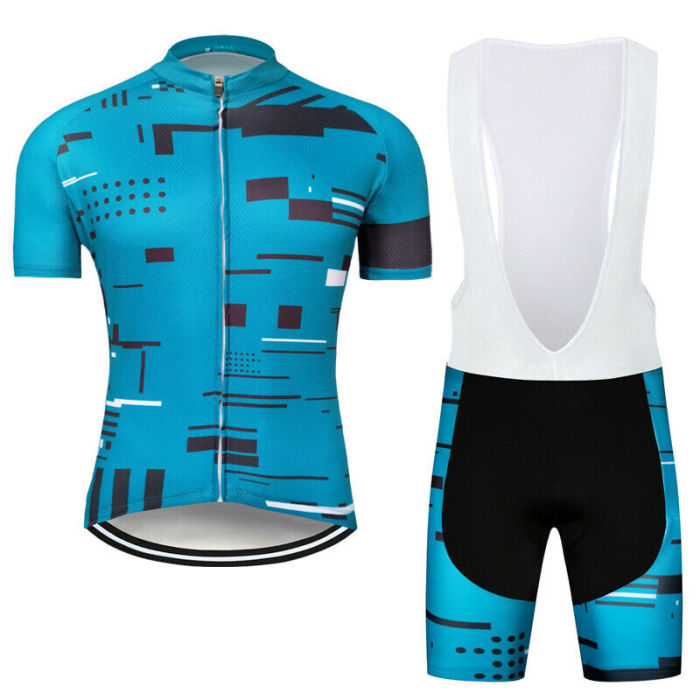 2021 Men‘s Cycling Jersey Bib Shorts Kits Bike Shirt Pants Clothing Uniforms Set