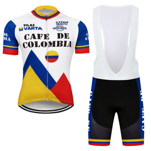 Team Cafe De Colombia Mens Cycling Jersey Bib Shorts Kits Shirt Tights Bike Wear