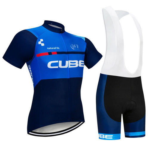 2022 Blue Team Men Biking Cycling Jersey And Bib Shorts Set