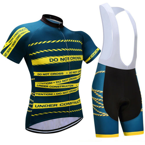 POLICE LINE DO NOT CROSS Cycling Men Jersey Bib Shorts Set Shirt Pad Pants Gears