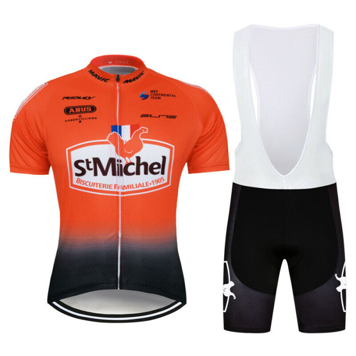 Cycling Short Sleeve Jersey Bike Padded Bib Shorts Set Men's Race Jerseys Tights