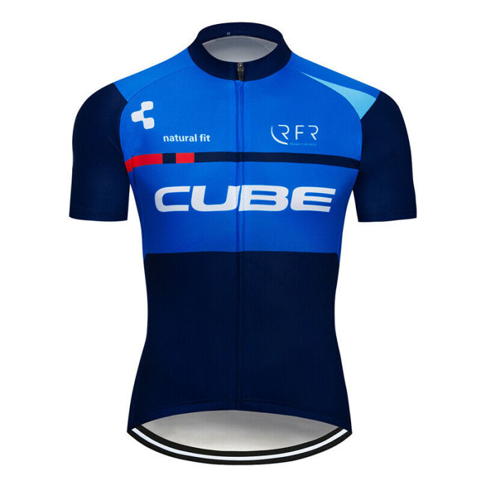 2022 Blue Team Men Biking Cycling Jersey And Bib Shorts Set