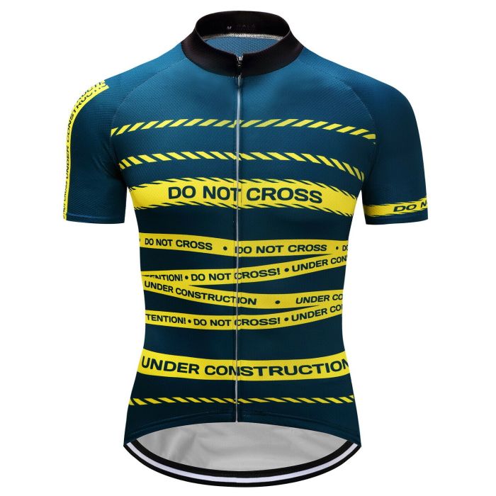 POLICE LINE DO NOT CROSS Cycling Men Jersey Bib Shorts Set Shirt Pad Pants Gears