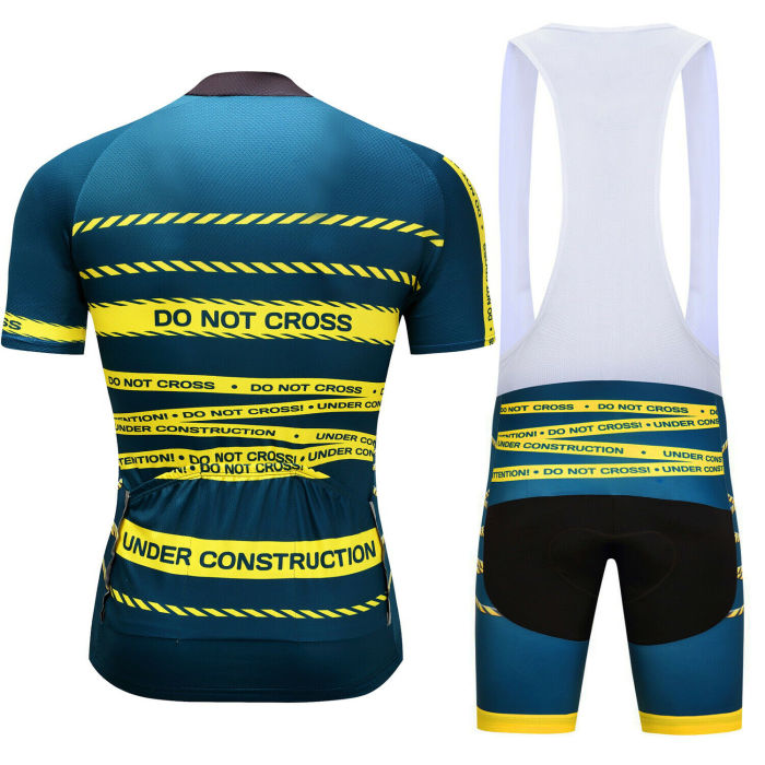 POLICE LINE DO NOT CROSS Cycling Men Jersey Bib Shorts Set Shirt Pad Pants Gears