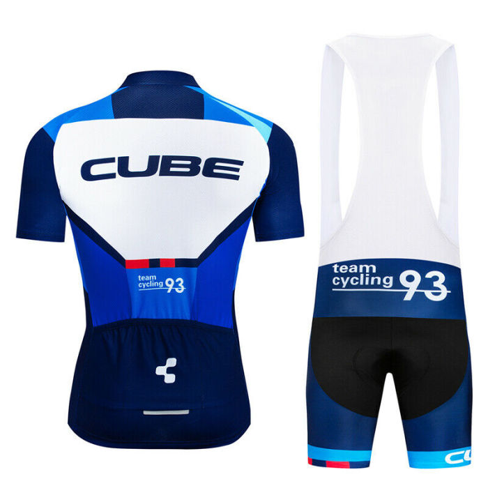 2022 Blue Team Men Biking Cycling Jersey And Bib Shorts Set