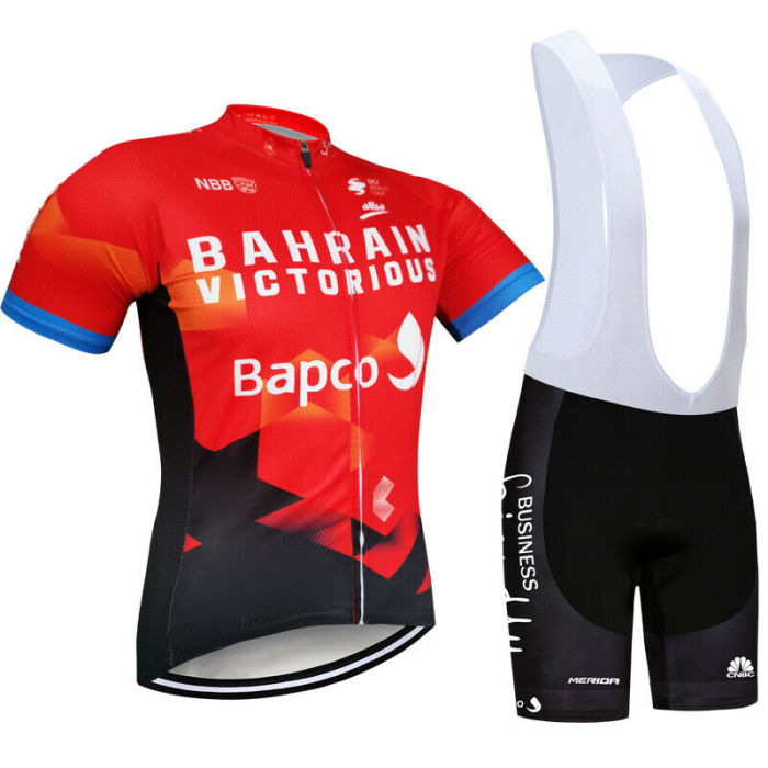 Mens Cycling Jersey Bib Shorts Set 2021 Team Riding Race Outfits Shirt Trousers