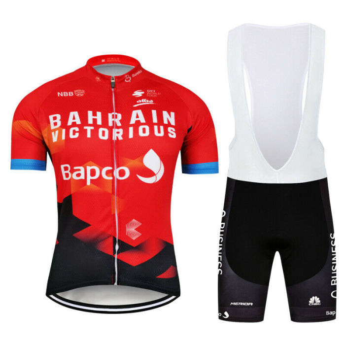 Mens Cycling Jersey Bib Shorts Set 2021 Team Riding Race Outfits Shirt Trousers