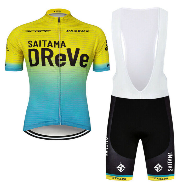 Mens Team Cycling Jersey Bib Shorts Set Pants Cycling Short Sleeve Jersey Shirt