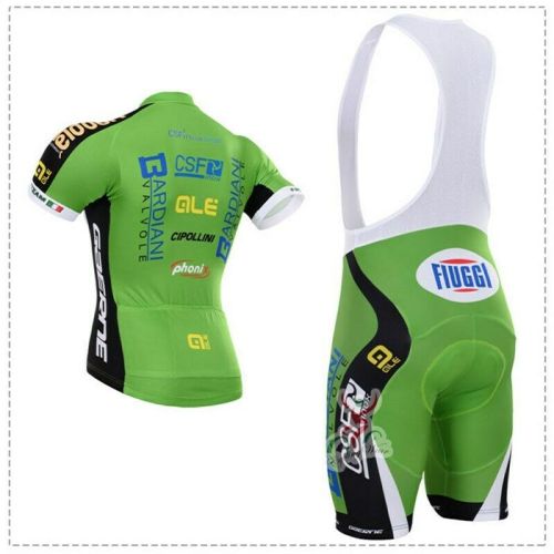 Green Men's Cycling Jersey & Bib Shorts Set Bike Riding Shirt Short Tights Kits