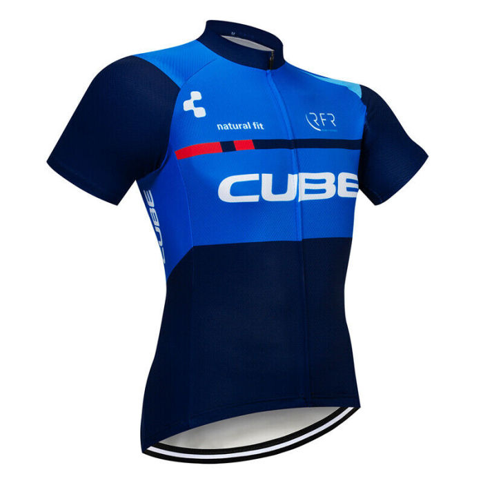 2022 Blue Team Men Biking Cycling Jersey And Bib Shorts Set