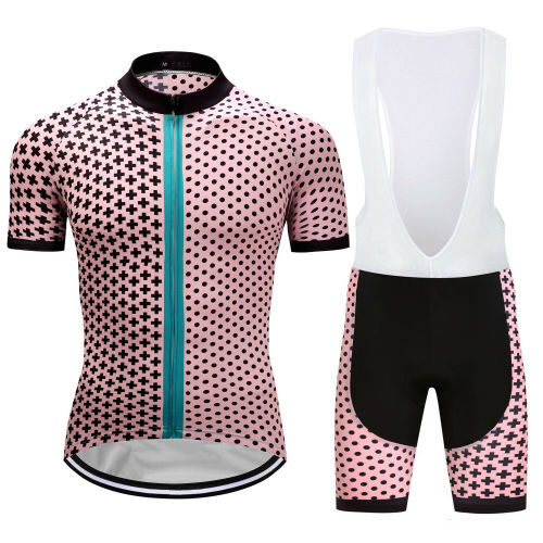 Hot Pink Mens Cycling Jersey Bib Shorts Kit Bike Riding Short Shirt Trousers Set