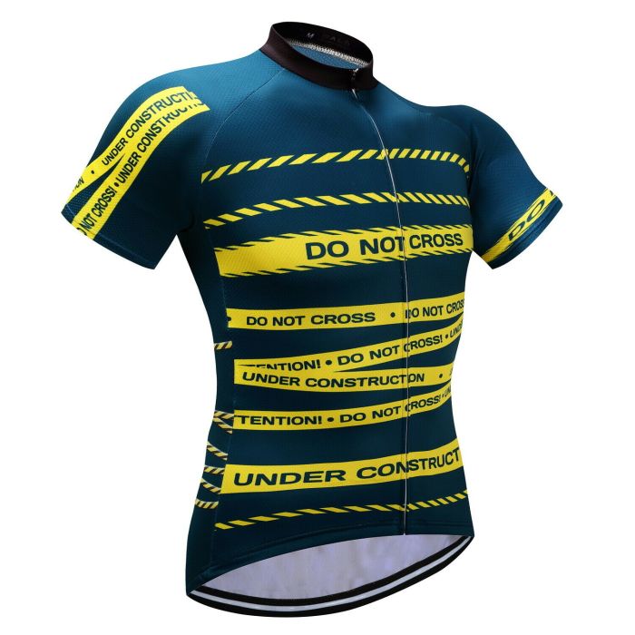 POLICE LINE DO NOT CROSS Cycling Men Jersey Bib Shorts Set Shirt Pad Pants Gears