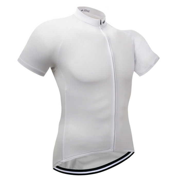 2021 Mens Cycling Plain White Jersey Bib Shorts Kits Bike Short Shirt Brace Pants Set