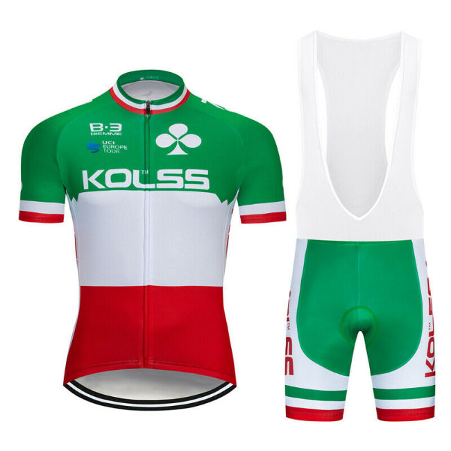 2021 Green Men Cycling Jersey Cycle Shirt Bib Shorts Set Bike Shirt Padded Pants Kits