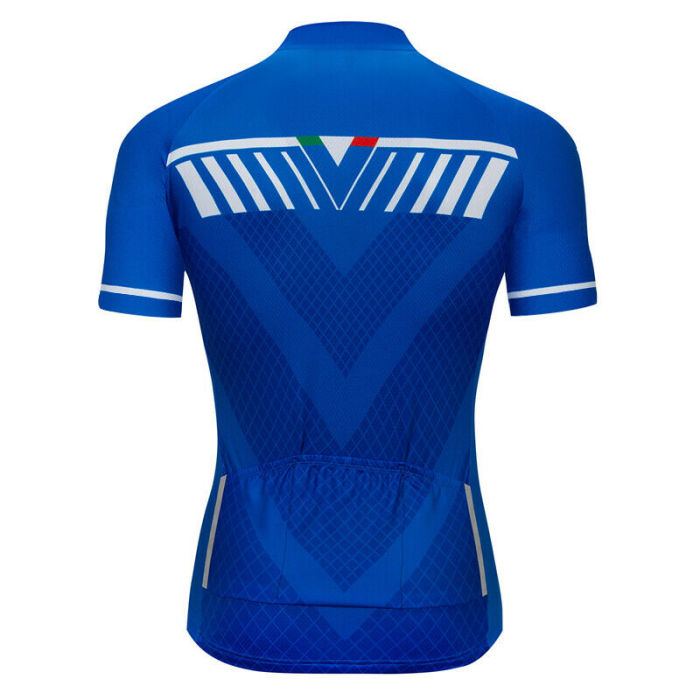 2021 Men's Pro Blue Cycling Jersey Bib Shorts Kits Short Sleeve Shirt Pad shorts Set